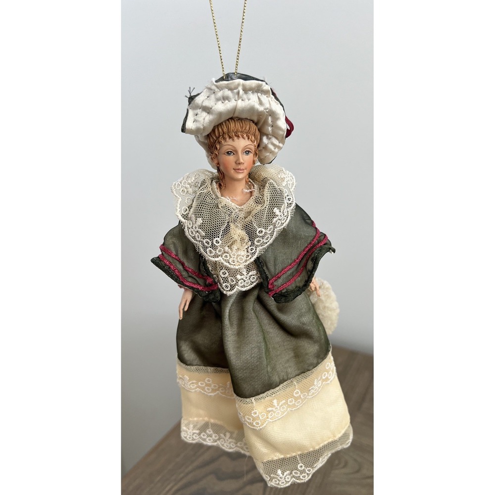Louis Nichole 1999 Victorian Christmas Ornament  Porcelain Doll 9" she got style